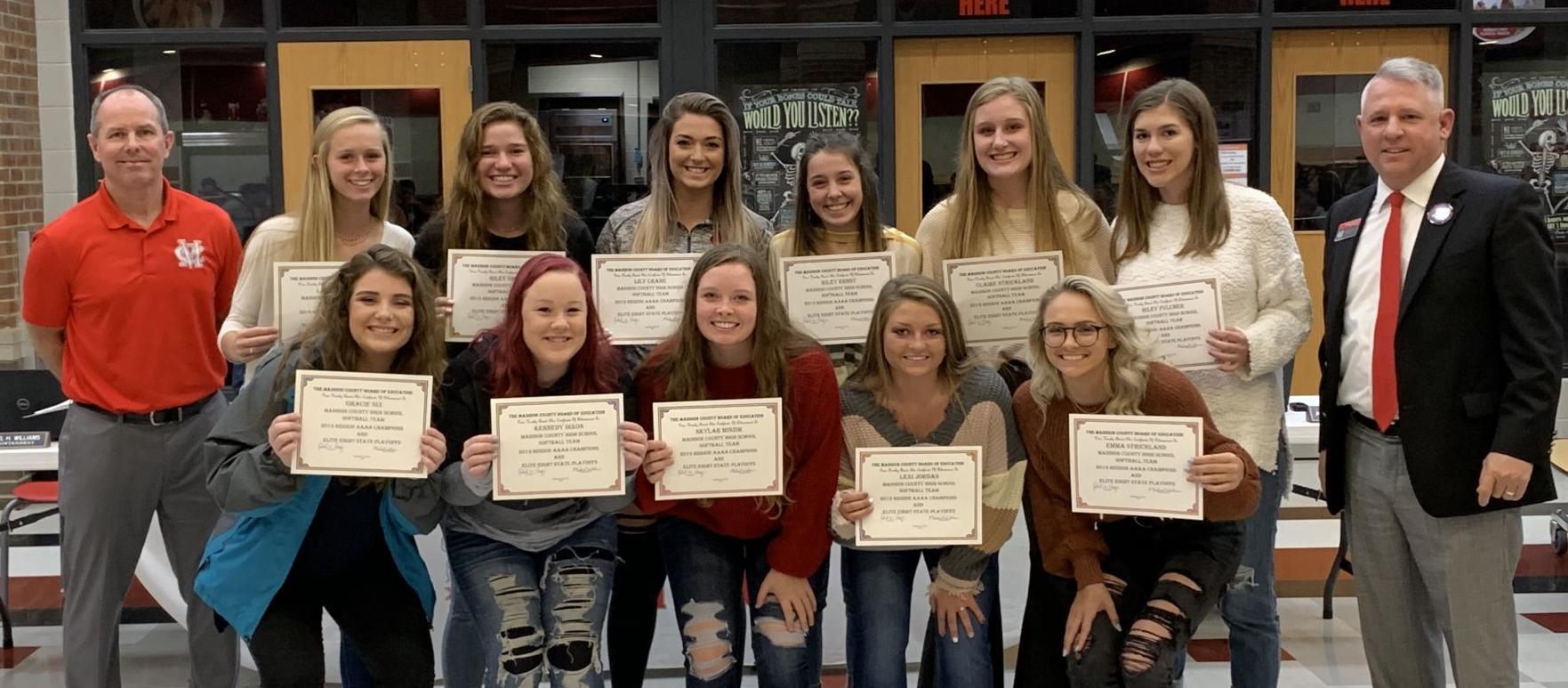 MCHS softball team recognized